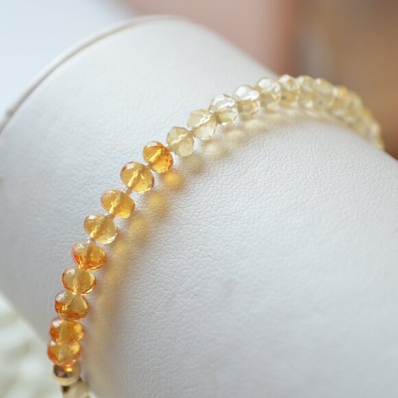 Citrine and Aquamarine Gemstone Bracelet - Picture 2 of 9